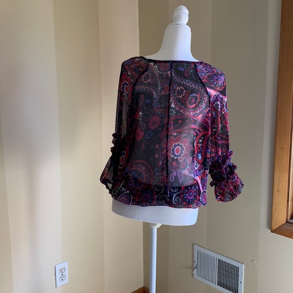 Women’s multi colored sheer blouse - Picture 1 of 5